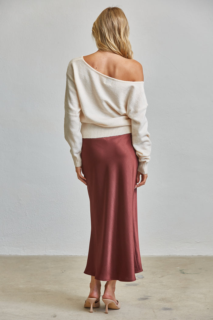 Cloud Soft Off-Shoulder Sweater - Cream
