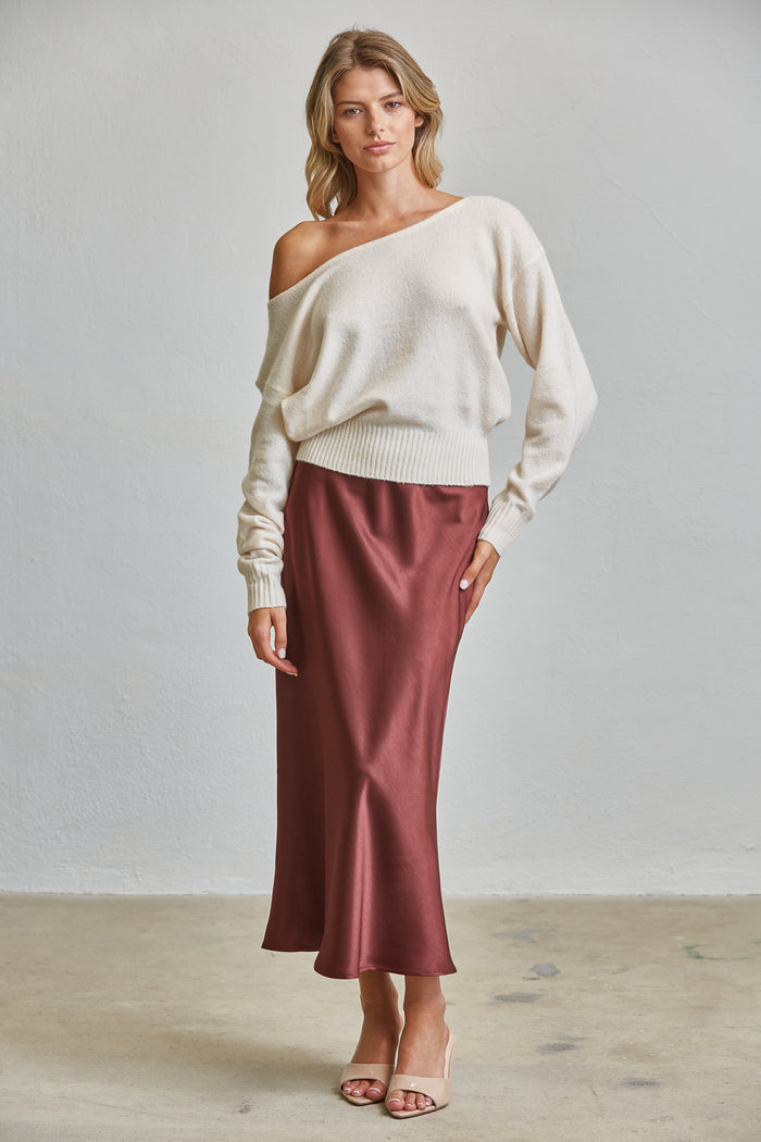 Cloud Soft Off-Shoulder Sweater - Cream
