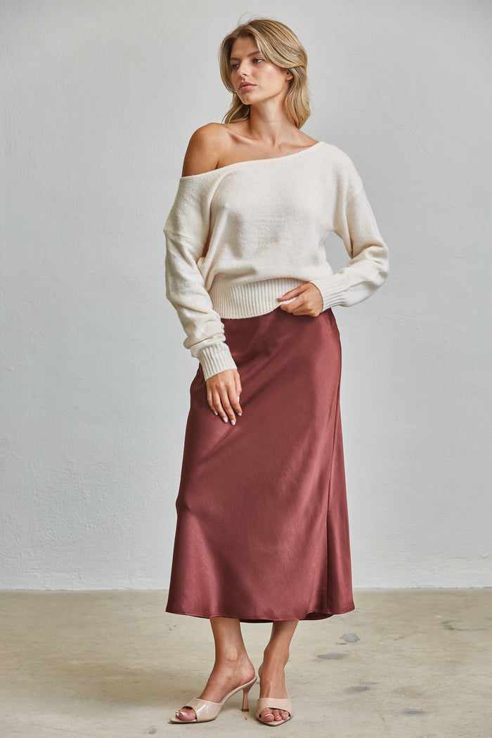 Cloud Soft Off-Shoulder Sweater - Cream