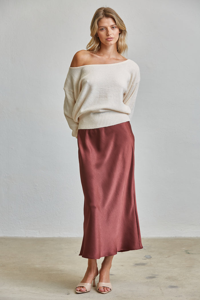 Cloud Soft Off-Shoulder Sweater - Cream