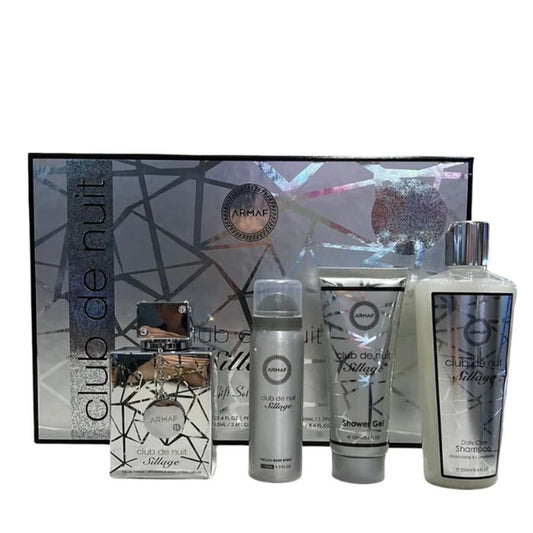 Club De Nuit Sil by Armaf for Men 3.6 oz EDP 4pc Gift Set