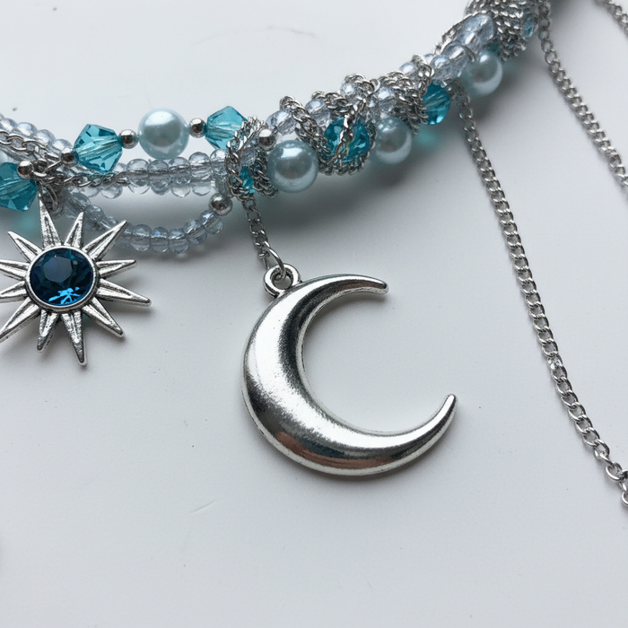 Crescent Drop Bead Neckpiece by CRUX