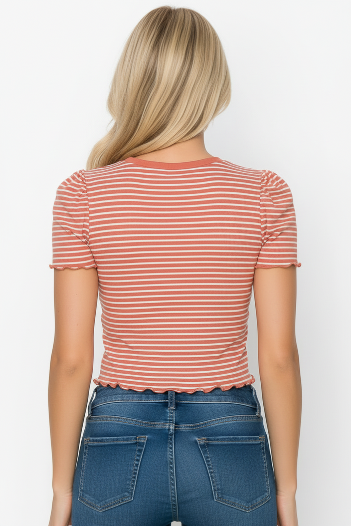 Crew Neck Stripe Top