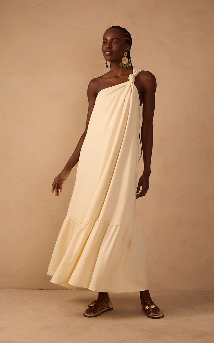 Cropped Linen One Shoulder Dress_1