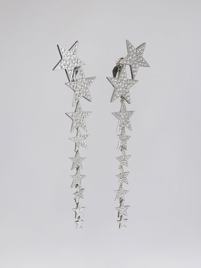 Crystal Star Chain Drop Earrings