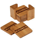 Custom Bamboo Square Coaster Set - EZ Corporate Clothing
 - 1