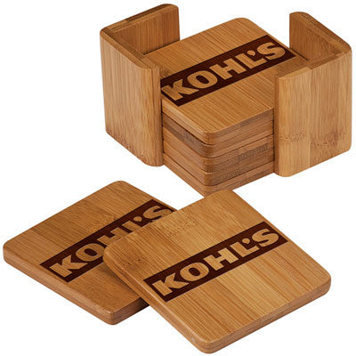 Custom Bamboo Square Coaster Set - EZ Corporate Clothing
 - 2