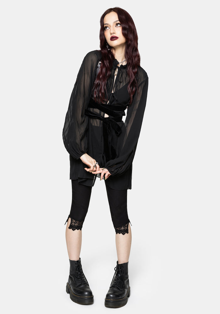 Deva Lace Trim Capri Trouser