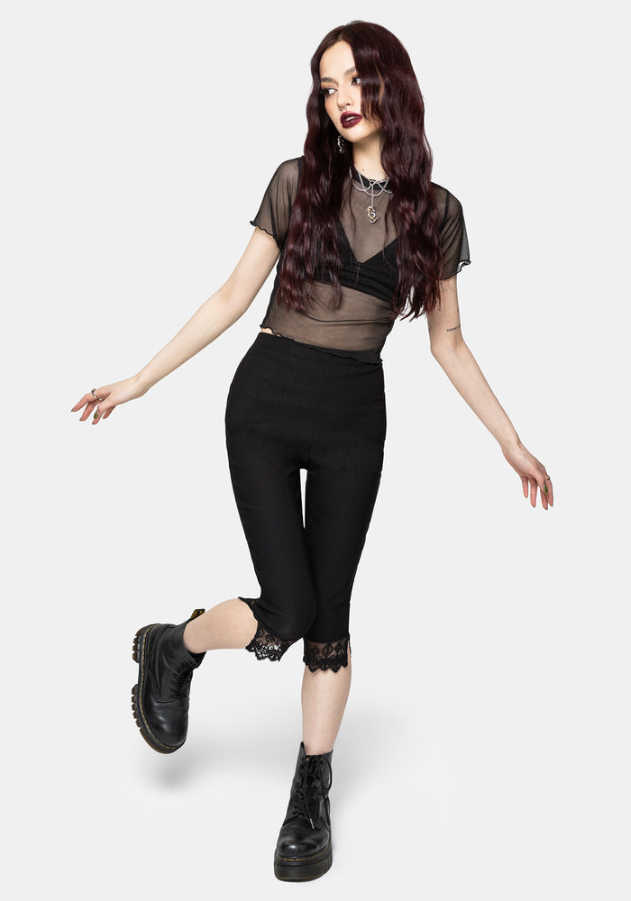Deva Lace Trim Capri Trouser
