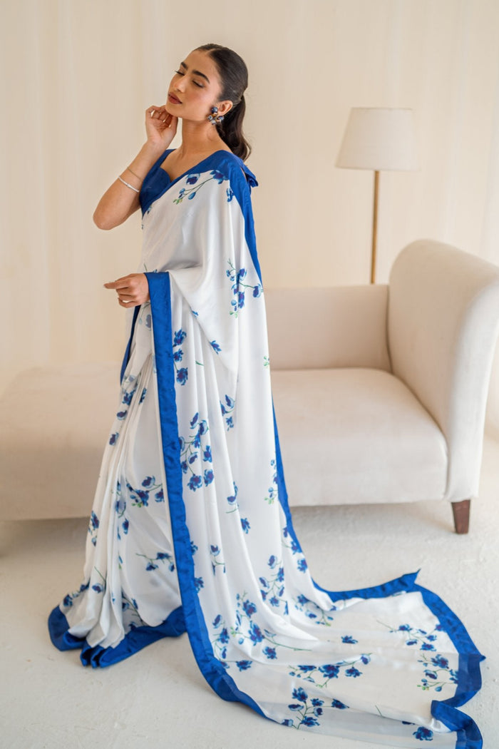 Digital Silk: Azure Bloom