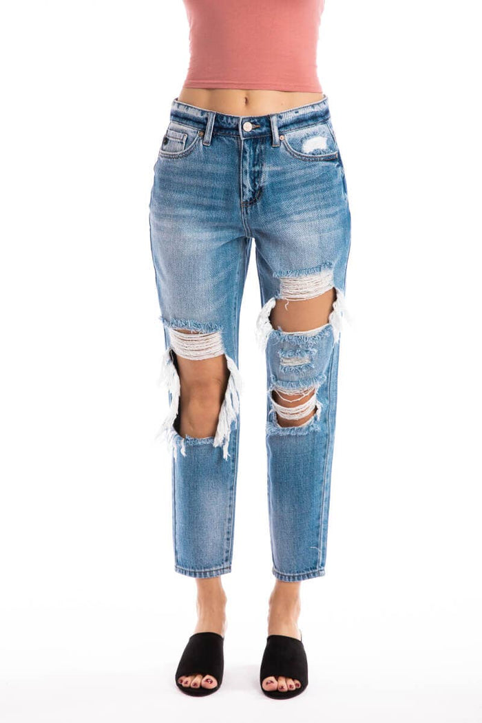 Distressed Boyfriend Denim - Intimate Whispers