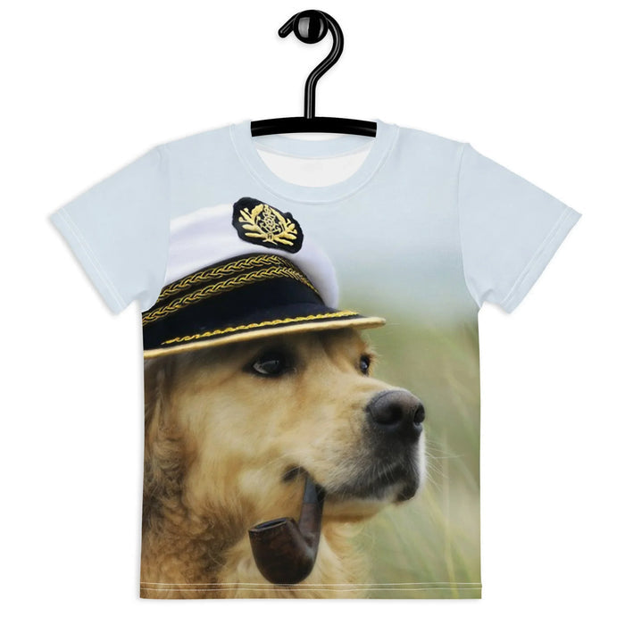 This whimsical, high-definition portrait presents a dignified Golden Retriever in profile, showcasing realistic warm amber fur. Contact us with accessibility feedback, we'd love to help!