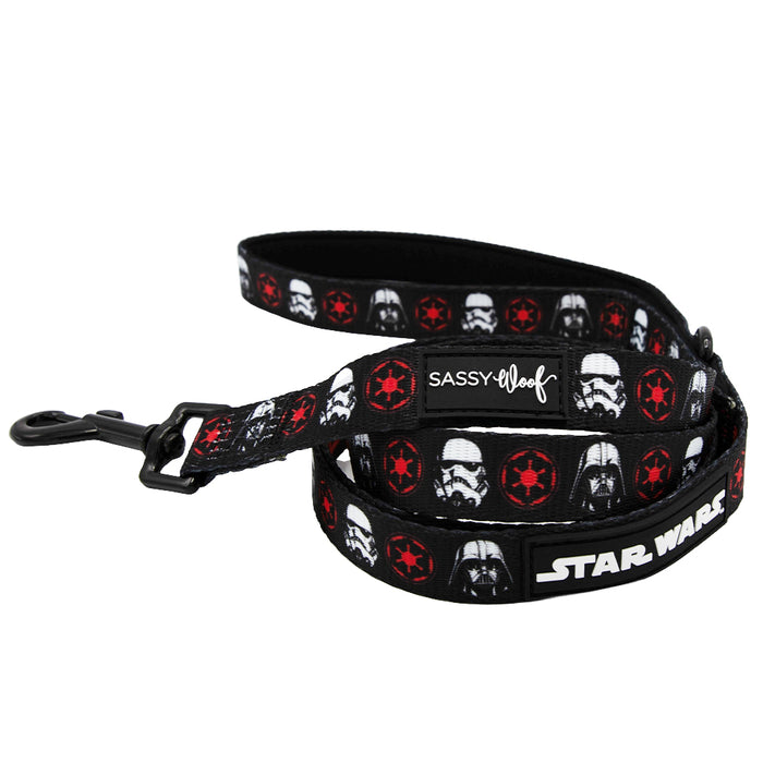 The Sassy Woof Dog Leash - STAR WARS™ The Dark Side features Stormtrooper helmets, red Imperial emblems, and logos. With a sturdy design and a soft neoprene handle, it’s perfect for daily walks with your pup.