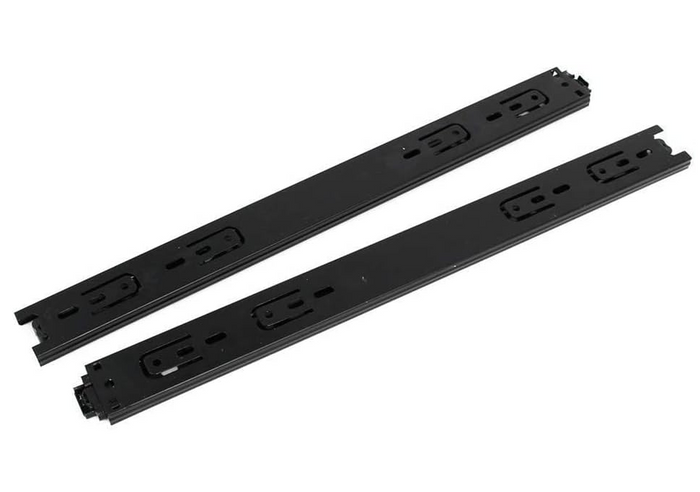 Drawer Rail Slide Rail Slideway Mute Three-Section Rail 30/35CM Black