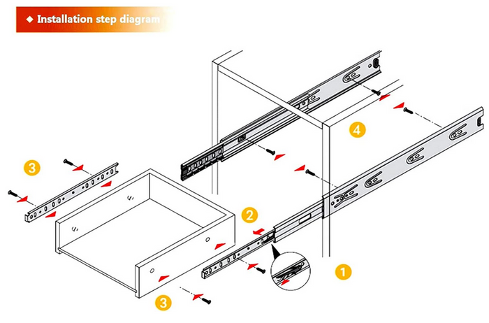 Drawer Rail Slide Rail Slideway Mute Three-Section Rail 30/35CM Black