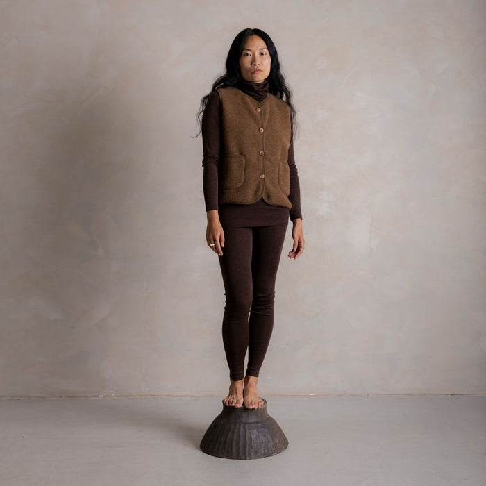 Eider Women’s Vest - Merino Wool Fleece - Sycamore