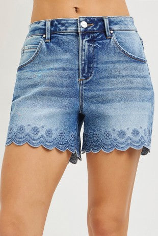 Embroidered Jean Short