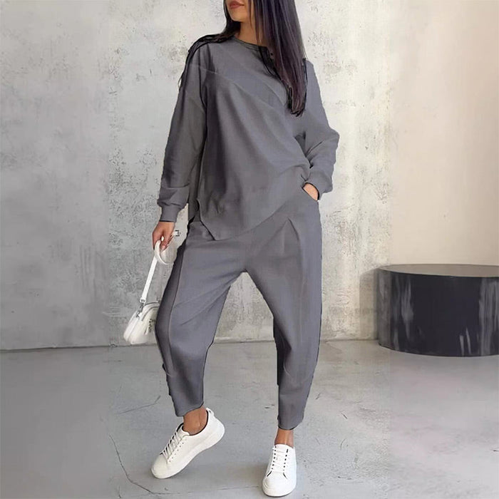 Evanna - Ensemble femme sweat asymétrique avec pantalon confortable
