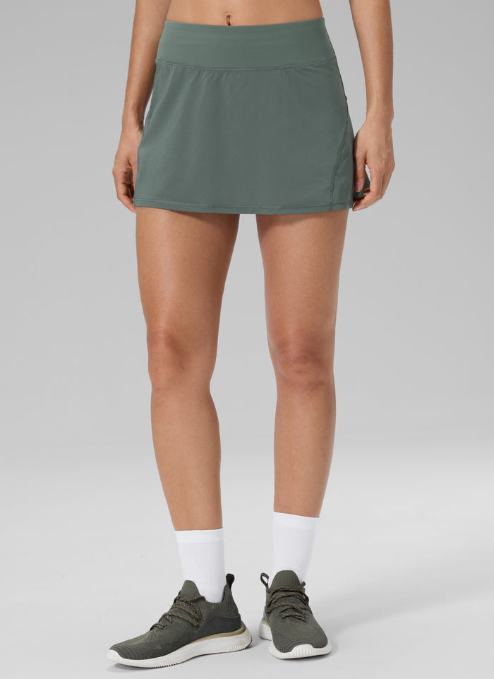 CRZ YOGA Women's Tennis Skrit Feathery-Fit Pleated Tennis Skirt 13'' Grey Sage
