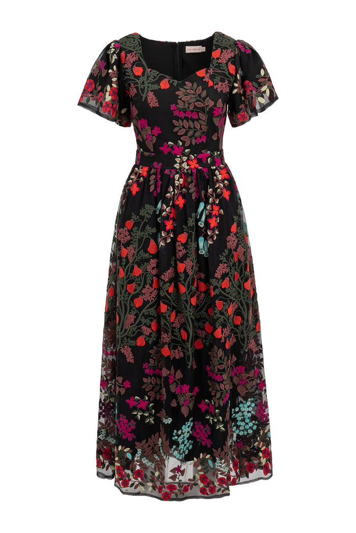 Floral patterned dress on a white background