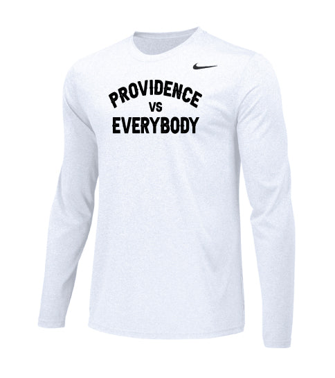 Friars Men's Legend Long Sleeve Crew - White Providence Vs. Everybody