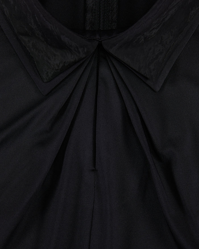 Front Shirring Sleeveless T Shirt (Black)