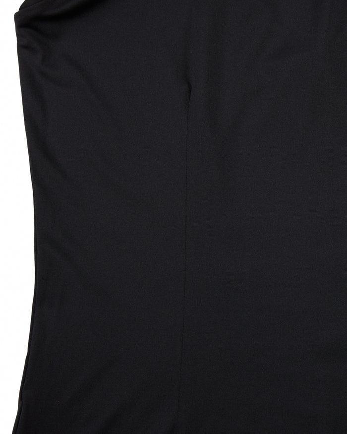 Front Shirring Sleeveless T Shirt (Black)