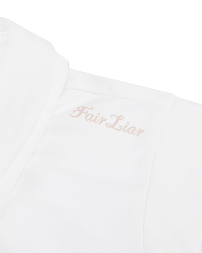 Front Shirring Sleeveless T Shirt (White)