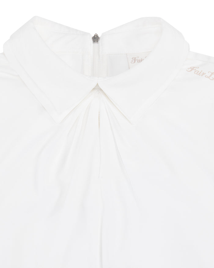 Front Shirring Sleeveless T Shirt (White)
