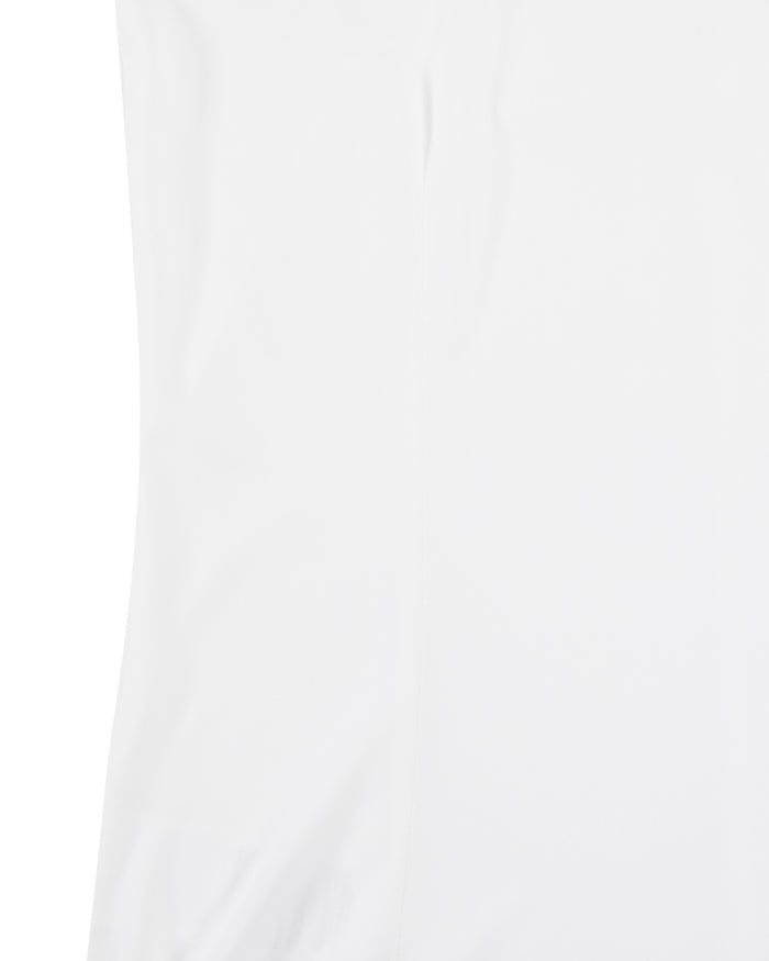 Front Shirring Sleeveless T Shirt (White)