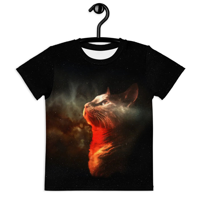 A majestic feline profile fuses animal portraiture with deep-space astronomy against infinite void black. Contact us with accessibility feedback, we'd love to help!