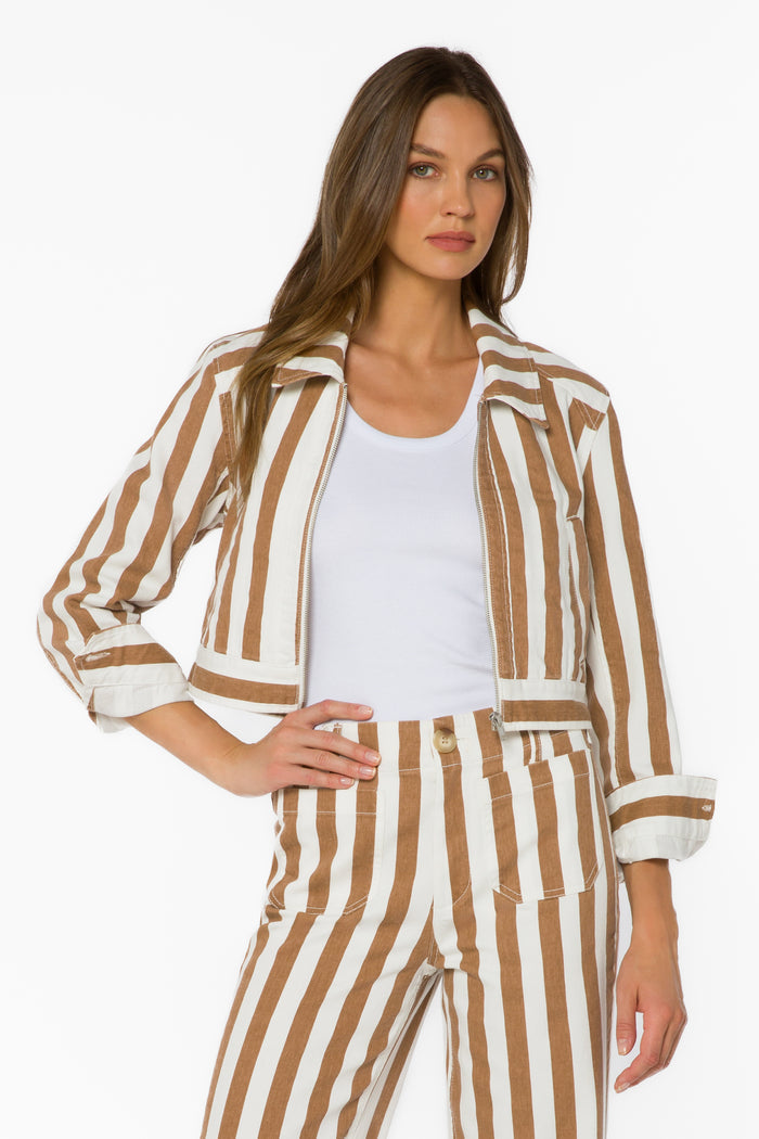 Happy Taupe Stripe Jacket