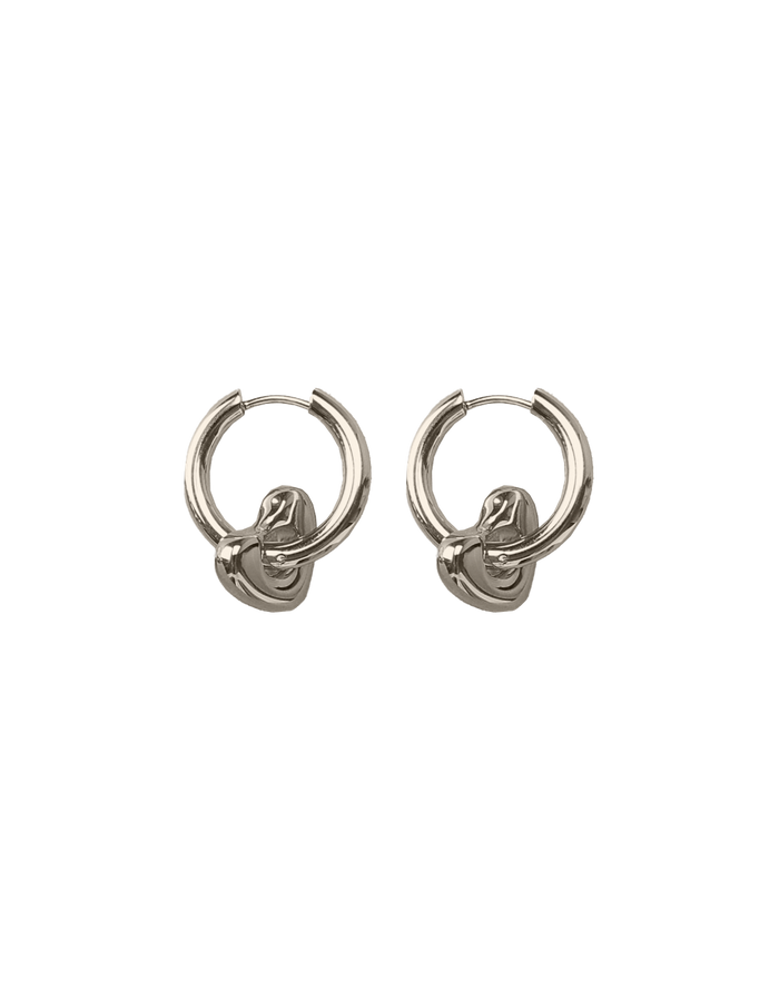 HEART DROP EARRING SILVER
