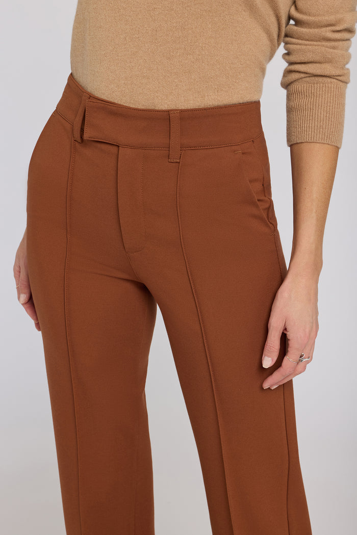 High Rise Bootcut Trouser Pants - Mocha Bisque