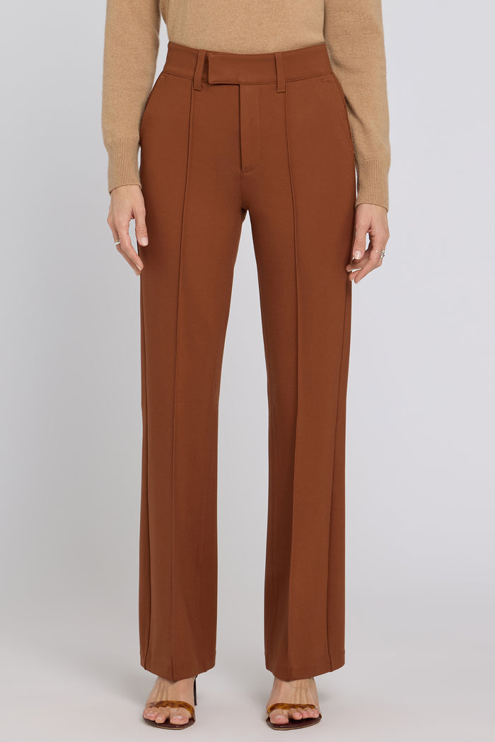 High Rise Bootcut Trouser Pants - Mocha Bisque