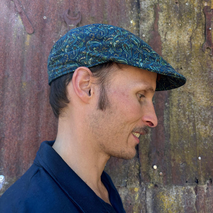 Hills Hats - Linen/Cotton Summer Paisley Duckbill- Paisley Teal