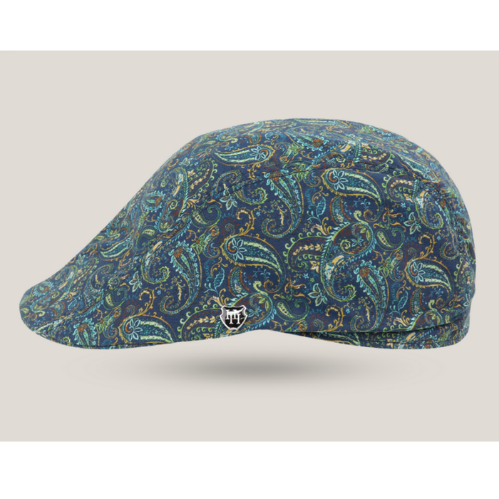 Hills Hats - Linen/Cotton Summer Paisley Duckbill- Paisley Teal