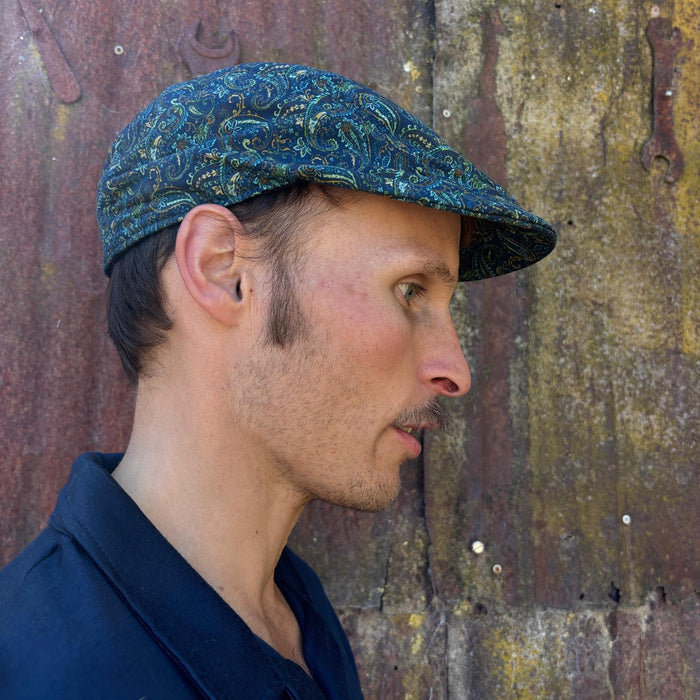 Hills Hats - Linen/Cotton Summer Paisley Duckbill- Paisley Teal