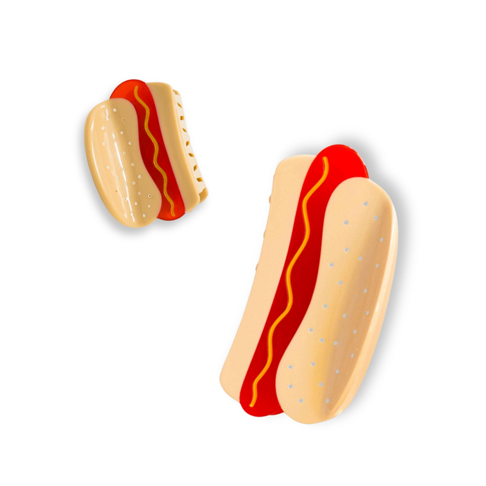 Hot Dog Mini & Me Hair Claw Clip Set