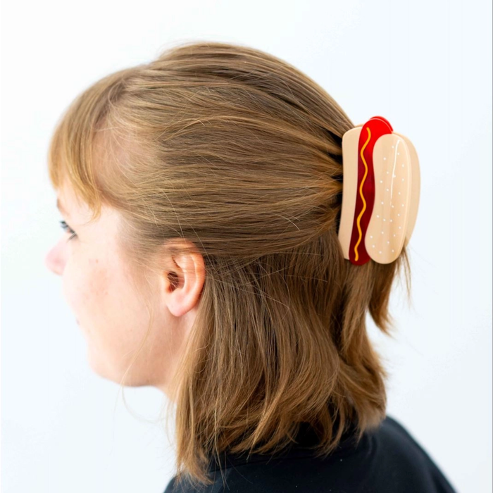 Hot Dog Mini & Me Hair Claw Clip Set