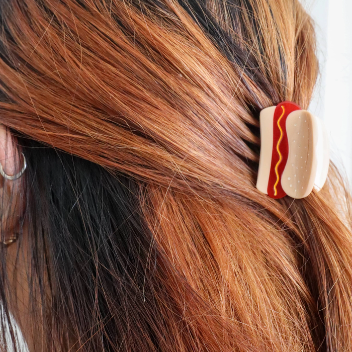 Hot Dog Mini & Me Hair Claw Clip Set