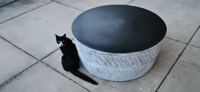 Indoor modern cement concrete coffee table large simple coffee table round 900mm