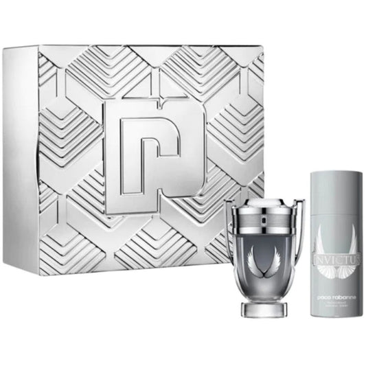 Invictus Platinm by Paco Rabanne Men 3.4 oz EDP 2pc Gift Set