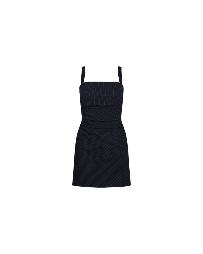 JUPITER MINI DRESS NAVY PINSTRIPE