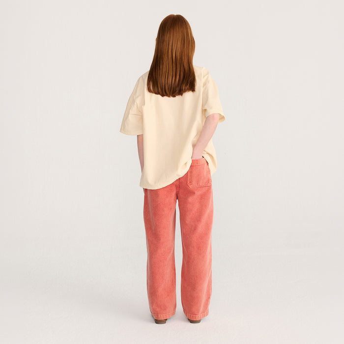 Kids Cotton Twill Taxi Saurus Tag Pants - Red