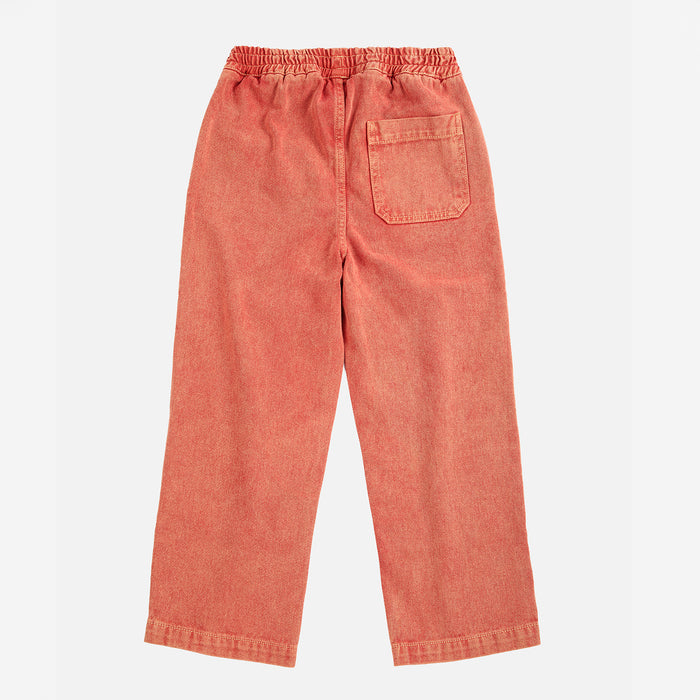 Kids Cotton Twill Taxi Saurus Tag Pants - Red