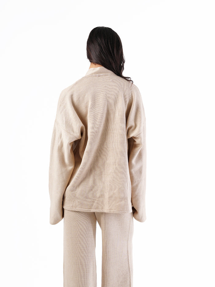 KNIT SHORT WRAP CARDIGAN