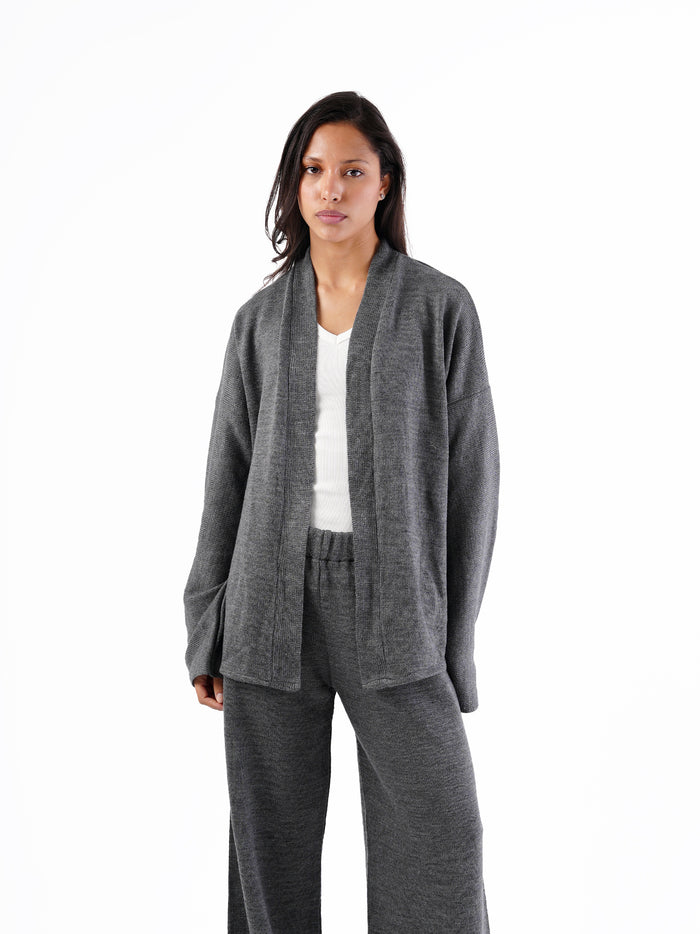 KNIT SHORT WRAP CARDIGAN
