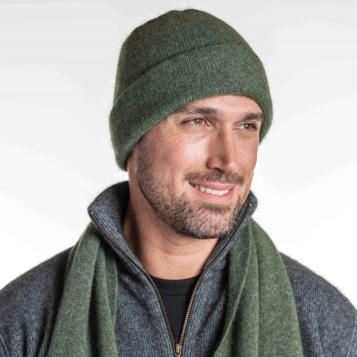 Koru - Merino & Possum Plain Beanie (KO159)Moss