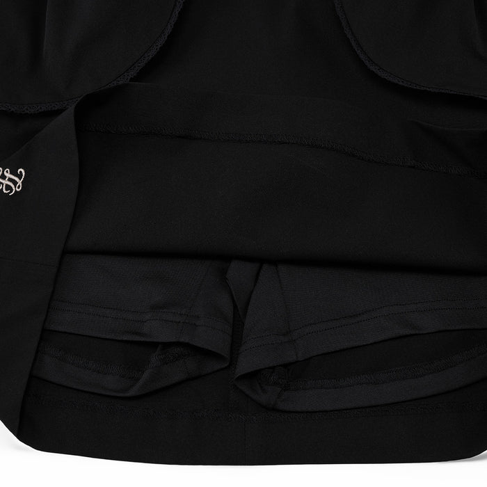 Lace Trim Flap Skirt (Black)